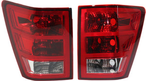 Tail Light Lens and Housing Pair/Set for 2005-2006 Jeep Grand Cherokee, Right Passenger and Left Driver, Replacement
