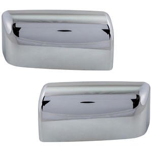 Mirror Cover Pair/Set for Ford F-150 2007-2014, Right Passenger and Left Driver, Towing, without Signal Light, Chrome Replacement