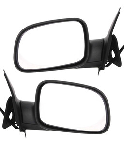 Power Manual Folding Mirror Pair/Set for 1999-2004 Jeep Grand Cherokee, Right Passenger and Left Driver, Non-Heated, Textured with GTN 3 Pin Plug, Replacement