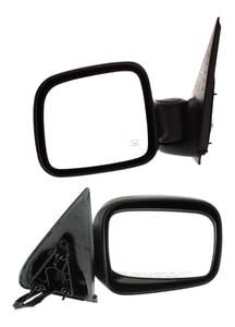 Mirror Pair/Set for 2002-2007 Liberty, Right Passenger & Left Driver, Power, Manual Folding, Heated, Textured, with 8-Hole, 5-Pin Plug, without Memory From Jeep, Replacement