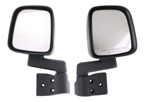 Manual Adjust and Manual Folding, Non-Heated, Textured Mirror Pair/Set for 2003-2006 Jeep Wrangler, Right Passenger and Left Driver Replacement