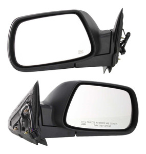 Mirror Pair/Set for 2005-2010 Jeep Grand Cherokee, Right Passenger and Left Driver, Power Adjustable, Manual Folding, Heated, Textured, without Memory, Replacement