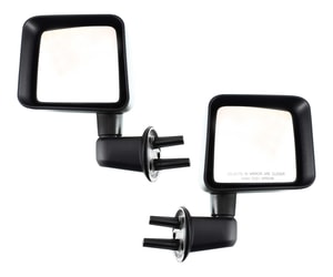 Pair/Set - Manual Adjust & Folding Mirrors for Jeep Wrangler JK 2007-2018, Right Passenger and Left Driver, Non-Heated, Textured Replacement