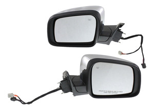Power Mirror Pair/Set for Jeep Grand Cherokee 2011-2016, Manual Folding, Heated, Chrome, with Memory & Signal Light, without Auto Dimming, Blind Spot Detection & Puddle Light, Exc. SRT/SRT-8/Summit, Right Passenger & Left Driver Replacement