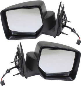 Power Mirror Pair/Set for 2008-2012 Jeep Liberty, Right Passenger and Left Driver, Manual Folding, Heated, Textured, without Memory, 8-Hole 5-Pin Plug Connector Replacement