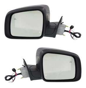 Mirror Pair/Set for Jeep Grand Cherokee WK 2011-2022, Right Passenger and Left Driver, Power Adjustable, Manual Folding, Heated, Paintable, with Blind Spot Detection, Memory, Signal Light, without Auto Dimming and Puddle Light, Replacement