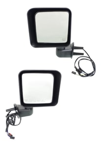 Power Mirror Pair/Set for Jeep Wrangler JK 2015-2018, Manual Folding, Heated, Textured, Right Passenger and Left Driver, Replacement
