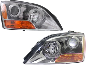 Headlight Assembly for 2007 Sorento, Includes Halogen, Right Passenger and Left Driver Light, Replacement Pair/Set