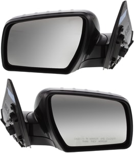 Power Mirror Pair/Set for Kia Soul 2010-2013, Right Passenger and Left Driver, Manual Folding, Heated, Paintable, without Memory, with Puddle and Signal Light, Replacement