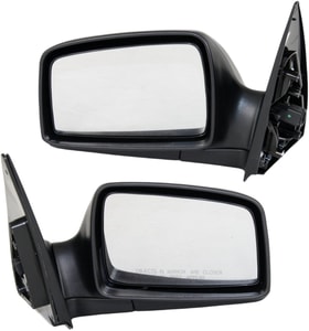 Mirror Pair/Set for Kia Sportage LX Model 2005-2007, Right Passenger and Left Driver, Power, Manual Folding, Heated, Textured, Replacement