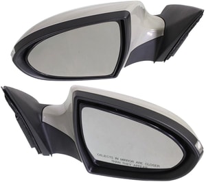 Power Mirror Pair/Set for 2011-2016 Kia Sportage, Right Passenger and Left Driver, Manual Folding, Heated, Paintable, with Signal Light, Replacement