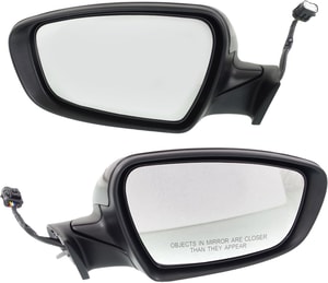 Pair/Set - Power Folding Heated Paintable Mirrors with Puddle and Signal Lights for 2014-2016 Kia Forte Sedan EX Model, Right Passenger and Left Driver Replacement