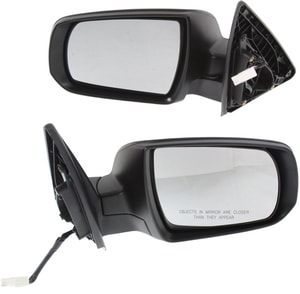 Mirror Pair/Set for 2011-2013 Sorento, Right Passenger and Left Driver, Power, Manual Folding, Non-Heated, Textured, without Blind Spot Detection, Memory, and Signal Light Replacement