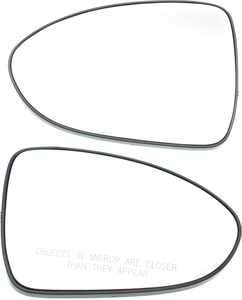 Heated Mirror Glass Pair/Set for Kia Rio 2012-2017, Includes Left Driver and Right Passenger Sides, with Backing Plate, Hatchback/Sedan, Replacement