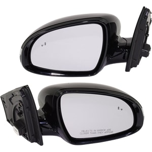 Mirror Pair/Set for 2017-2019 Kia Sportage, Right Passenger and Left Driver, Power Folding, Heated, Paintable, with Blind Spot Detection, Built-In Signal Light, without Auto Dimming, Memory, Puddle Light, Side Object Sensor, Shadow Line -Replacement