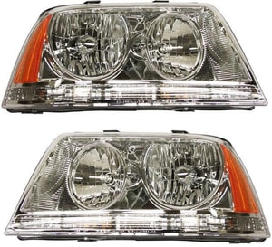 Headlight Assembly Pair/Set for Ford Aviator 2003-2005, Right Passenger and Left Driver, HID/Xenon, Includes HID Pair/Set, Replacement