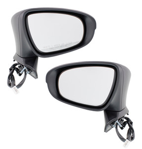 Power Heated Mirror Pair/Set for Lexus ES300H/ES350 2013-2015, Right Passenger and Left Driver, Manual Folding, Paintable, with In-Housing Signal Light and Memory, without Auto Dimming and Blind Spot Detection, Replacement