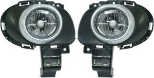 Front Fog Light Assembly Pair/Set for 2004-2006 Mazda 3 Hatchback, Includes Right Passenger and Left Driver Lights, Replacement