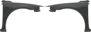 Front Fender Pair/Set for 2003-2008 Mazda 6, Right Passenger and Left Driver, Primed (Ready to Paint), Without Turbo and Signal Light, With Spoiler and Molding Hole, Replacement