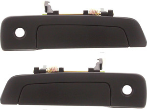 Front Exterior Door Handle Pair/Set for Mitsubishi Eclipse 2000 - 2005, Right Passenger and Left Driver, Textured Black, with Keyhole, Light Replacement