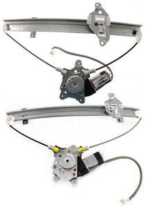 Front and Rear Window Regulator Power Motor Set for 2002-2003 Mitsubishi Lancer ES, LS, OZ Rally Models, Left Driver Side Replacement