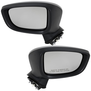 Mirror Pair/Set for 2017-2018 Mazda 3 - Right Passenger and Left Driver, Power, Manual Folding, Non-Heated, Paintable, with Signal Light, without Blind Spot Detection and Memory, Mexico Built Vehicle Replacement