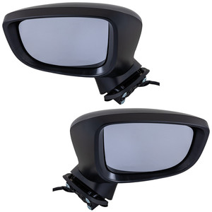 Power Mirror Pair/Set for 2017-2018 Mazda 3, Right Passenger and Left Driver, Manual Folding, Heated, Paintable, with Signal Light, Excludes Blind Spot Detection and Memory, for Mexico Built Vehicle, Replacement