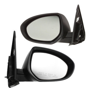 Power Heated Paintable Mirror Pair/Set for Mazda 3 2010-2013, Manual Folding, Right Passenger and Left Driver Side, with Signal Light - Replacement