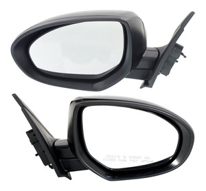 Car Mirror Pair/Set for Mazda 3 2010-2013, Right Passenger and Left Driver, Power, Manual Folding, Non-Heated, Paintable, without Signal Light Replacement