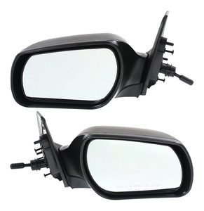 Manual Remote, Manual Folding Mirror Pair/Set for 2004-2009 Mazda 3, Non-Heated, Paintable, Right Passenger and Left Driver Replacement
