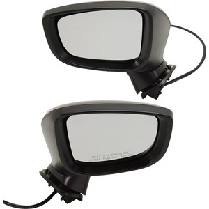 Mirror Replacement Pair/Set for 2017-2018 Mazda 3, Right Passenger and Left Driver, Power, Manual Folding, Non-Heated, Paintable, with Signal Light, without Blind Spot Detection, Designed for Japan Built Vehicle