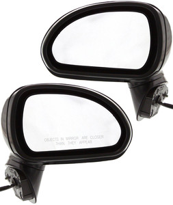 Mirror Pair/Set for 2007-2008 Mitsubishi Eclipse, Right Passenger and Left Driver, Power, Manual Folding, Heated, Paintable, without Auto Dimming, Blind Spot Detection, Memory, Signal Light, Convertible/Coupe/Hatchback Replacement