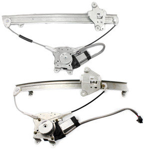 Front and Rear Window Regulator Set with Power Motor for Nissan Maxima 1989-1994, Left Driver Side Replacement