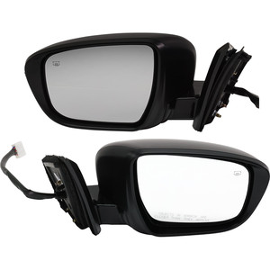Power Heatable Mirror Pair/Set for 2016-2023 Nissan Murano SL/Platinum, Manual Folding, Paintable, w/ Memory, Camera, and Signal Light, Right Passenger and Left Driver Replacement