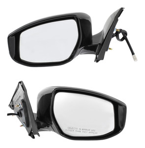 Mirror Pair/Set for Nissan Maxima 2016-2023 Right Passenger and Left Driver, Power, Manual Folding, Heated, Paintable, with Signal Light, for SL/SR/SV Models Replacement