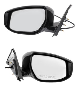 Mirror Pair/Set for Nissan Maxima 2016-2020, Right Passenger and Left Driver Side, Power Adjustable, Manual Folding, Non-Heated, Textured, Without Signal Light, S Model Replacement
