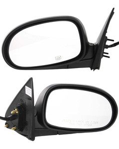 Mirror Pair/Set for Maxima 2000-2003, Right Passenger and Left Driver, Power Adjustable, Manual Folding, Heated, Paintable, Replacement