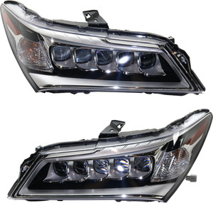Headlight Assembly Pair/Set for Acura MDX 2014-2016, Includes Right Passenger and Left Driver LED Lights, Replacement