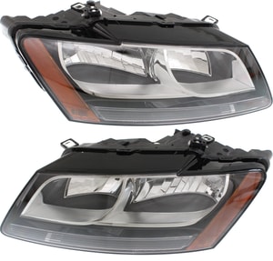 Headlight Assembly for 2009-2012 Audi Q5, Halogen, Right Passenger and Left Driver, Replacement Pair/Set