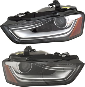 Headlight Pair/Set for Audi A4 Allroad 2013-2016, Right Passenger and Left Driver, Lens and Housing, Xenon, Without HID Pair/Set, Without Curve Lighting, Replacement