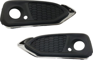 Front Fog Light Molding Pair/Set for Acura RDX 2016-2018, Right Passenger and Left Driver, Textured Black with Chrome Trim, Replacement