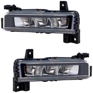 Pair/Set - Front Fog Light Assembly for BMW 3-Series (2018-2022) and 2-Series (2020-2023), Right Passenger and Left Driver, Halogen, w/o M Sport Package, Replacement Models: for 320i, 330i, M340i, M3, 2-Series Coupe, 2-Series Gran Coupe.