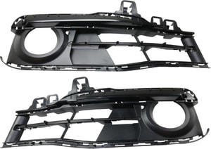 Front Fog Light Molding Pair/Set for BMW 3-Series 2016-2019, Textured Black, Right Passenger and Left Driver Side Replacement