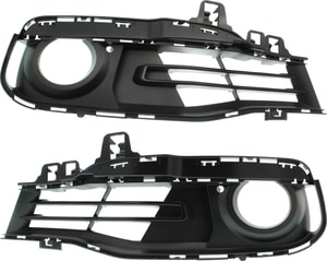 Front Fog Light Molding Pair/Set for BMW 3-Series 2016-2019, Textured Black, Right Passenger and Left Driver Replacement. Models: for 320i, 328i, 330i, 335i, 340i.