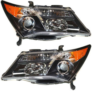 Headlight Pair/Set for Acura MDX 2007-2009 Right Passenger and Left Driver, Lens and Housing, with Sport Package, Replacement