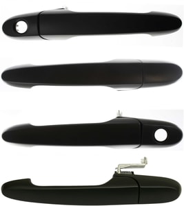 Exterior Door Handle Pair/Set for Chevrolet Allure (2005-2009) & Impala (2006-2013), Front and Rear, Right Passenger and Left Driver, Pair/Set of 4, Smooth Black Replacement