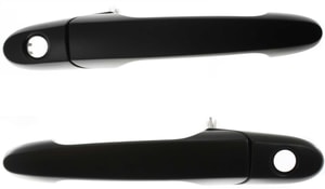 Front Exterior Door Handle Pair/Set for Chevrolet Impala 2006-2013, LaCrosse 2005-2009, Smooth Black, Right Passenger and Left Driver with Keyhole, Replacement