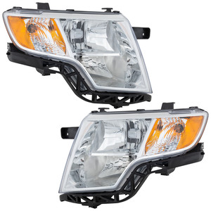 Headlight Assembly Pair/Set for 2007-2010 Edge Sport Utility, Right Passenger and Left Driver, Halogen, Replacement
