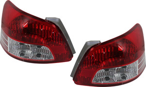 Tail Light Pair/Set for 2007-2012 Toyota Yaris Sedan Base Model without Sport Package, Includes Right Passenger and Left Driver Lenses and Housings, Replacement