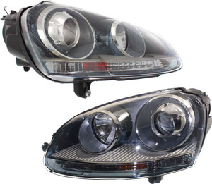 Headlight Pair/Set for Volkswagen Jetta 2005-2010 Models, Right Passenger and Left Driver, No Bulb, Xenon, Specifically for 2005 2.5/TDI Model - Replacement Set